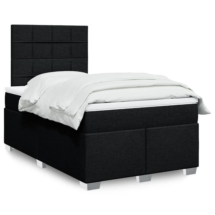 Pat box spring cu saltea, negru, 120x200 cm, textil - WALTI WALTI