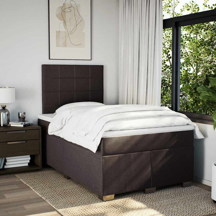 Pat box spring cu saltea, maro închis, 120x200 cm, textil - WALTI WALTI