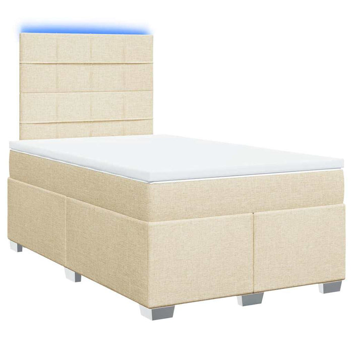 Pat box spring cu saltea, crem, 120x200 cm, textil - WALTI WALTI