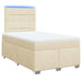 Pat box spring cu saltea, crem, 120x200 cm, textil - WALTI WALTI