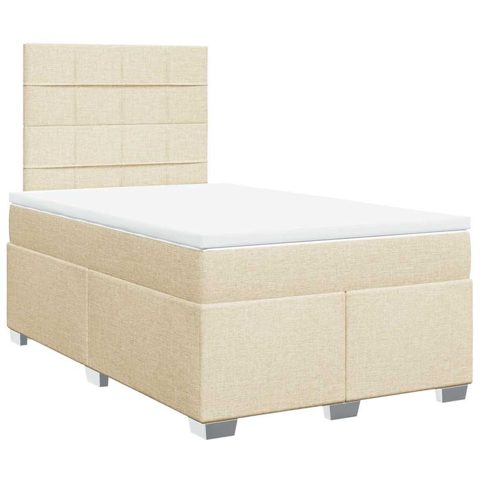 Pat box spring cu saltea, crem, 120x200 cm, textil - WALTI WALTI