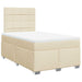 Pat box spring cu saltea, crem, 120x200 cm, textil - WALTI WALTI