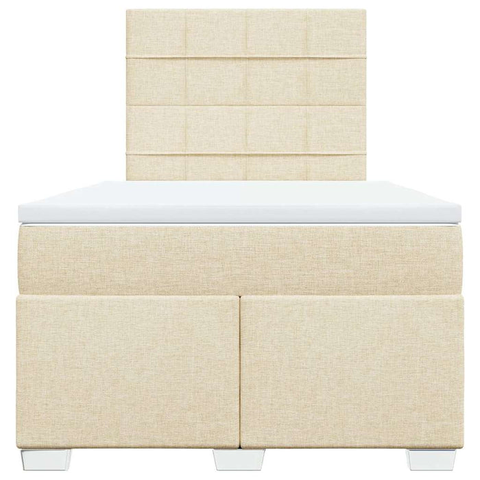 Pat box spring cu saltea, crem, 120x200 cm, textil - WALTI WALTI