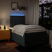 Pat box spring cu saltea, albastru, 120x200 cm, textil - WALTI WALTI