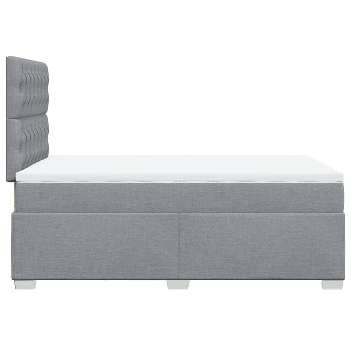 Pat continental cu saltea, gri deschis, 120x200 cm, textil WALTI