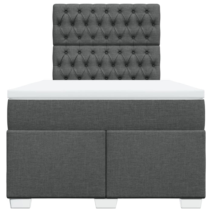 Pat box spring cu saltea, gri închis, 120x200 cm, textil WALTI