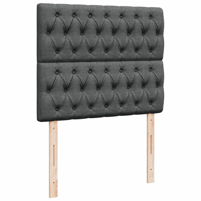 Pat box spring cu saltea, gri închis, 120x200 cm, textil WALTI