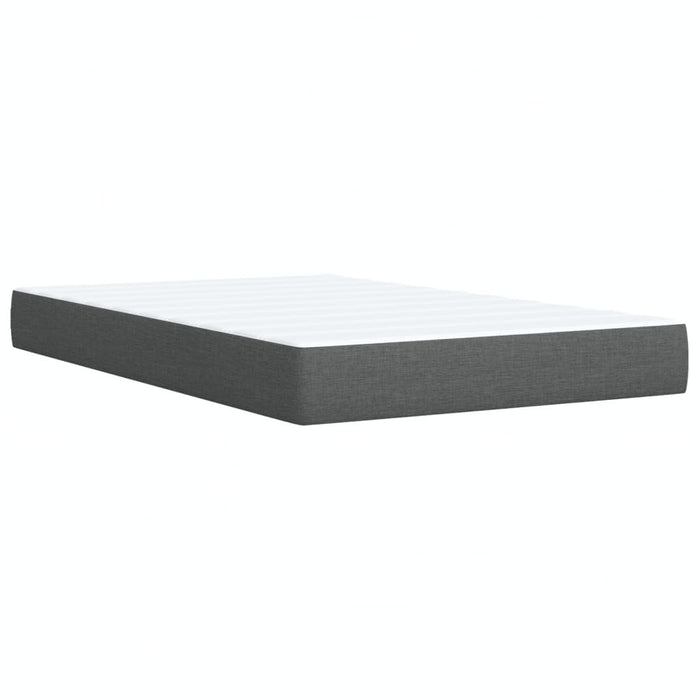Pat box spring cu saltea, gri închis, 120x200 cm, textil WALTI