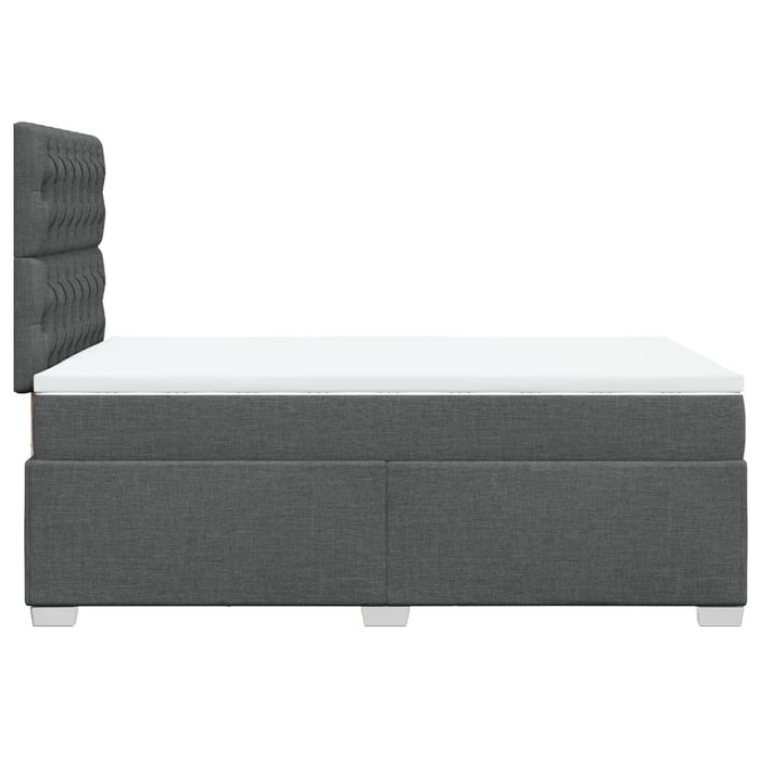 Pat box spring cu saltea, gri închis, 120x200 cm, textil WALTI