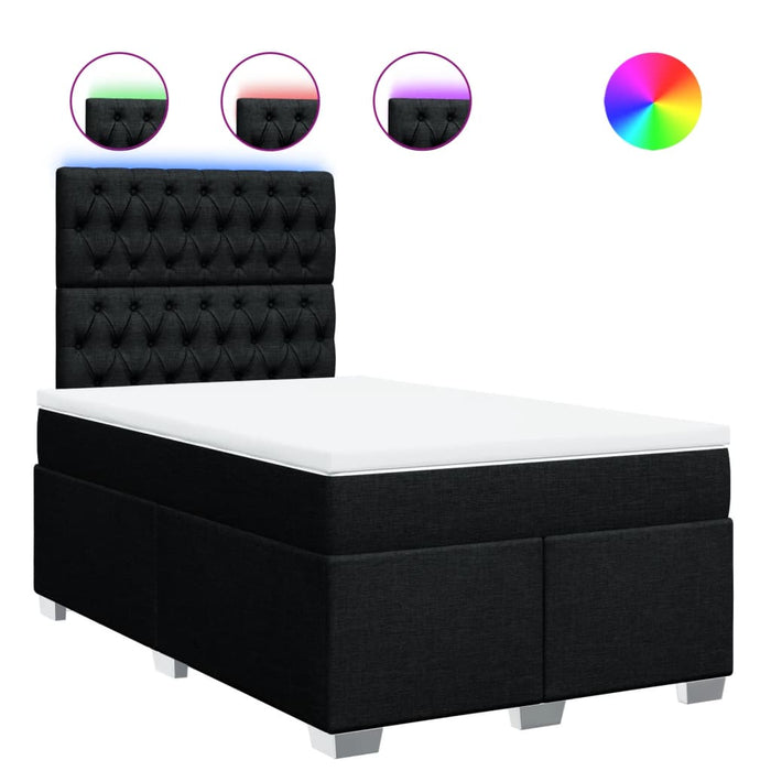 Pat box spring cu saltea, negru, 120x200 cm, textil - WALTI WALTI