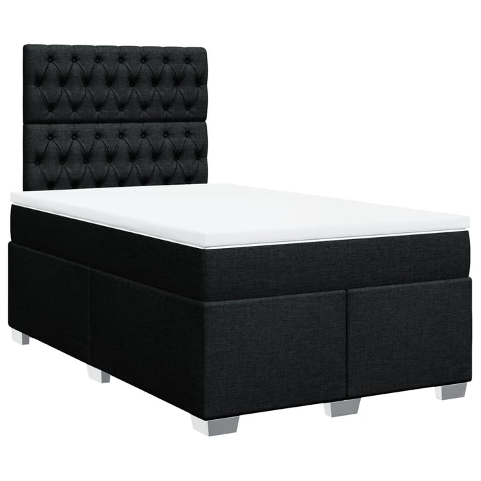 Pat box spring cu saltea, negru, 120x200 cm, textil - WALTI WALTI