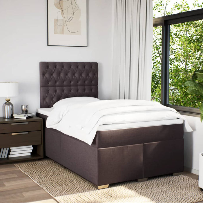 Pat box spring cu saltea, maro închis, 120x200 cm, textil - WALTI WALTI