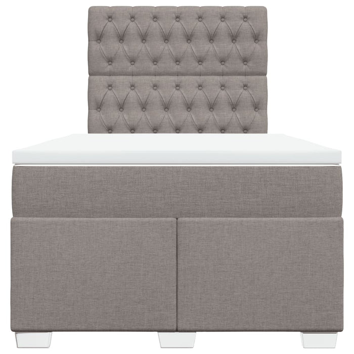Pat box spring cu saltea, gri taupe, 120x200 cm, textil - WALTI WALTI