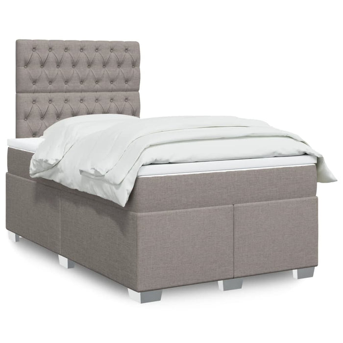 Pat box spring cu saltea, gri taupe, 120x200 cm, textil - WALTI WALTI