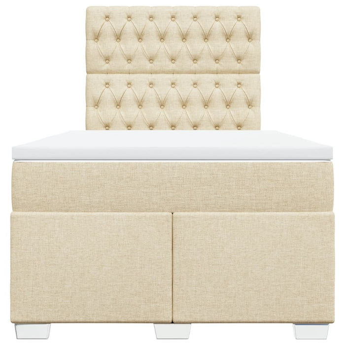 Pat box spring cu saltea, crem, 120x200 cm, textil - WALTI WALTI