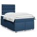 Pat box spring cu saltea, albastru, 120x200 cm, textil - WALTI WALTI