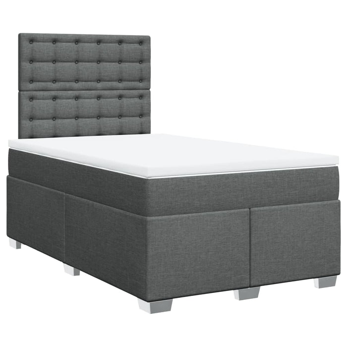 Pat box spring cu saltea, gri închis, 120x200 cm, textil - WALTI WALTI