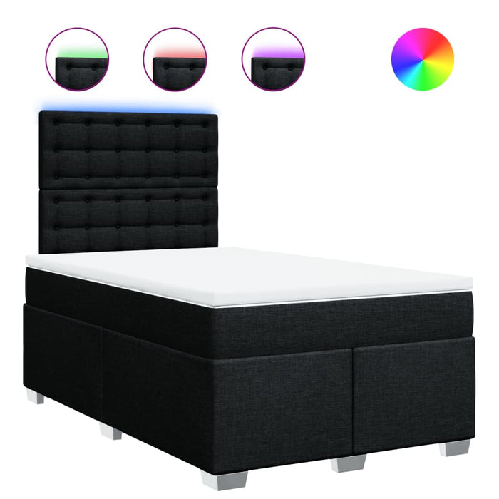 Pat box spring cu saltea, negru, 120x200 cm, textil - WALTI WALTI