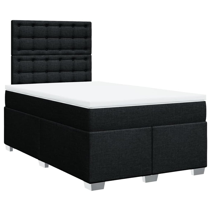 Pat box spring cu saltea, negru, 120x200 cm, textil - WALTI WALTI