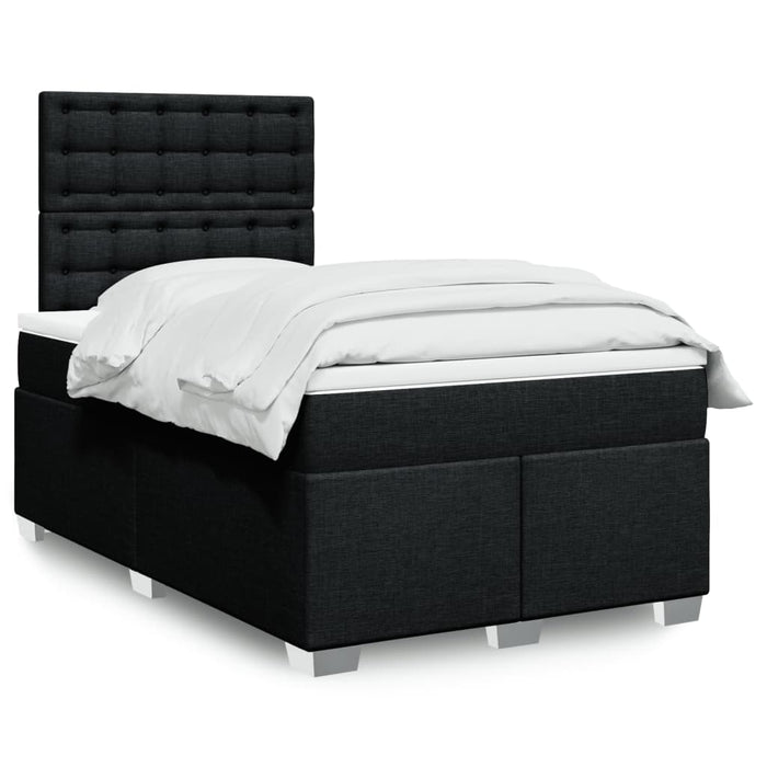 Pat box spring cu saltea, negru, 120x200 cm, textil - WALTI WALTI