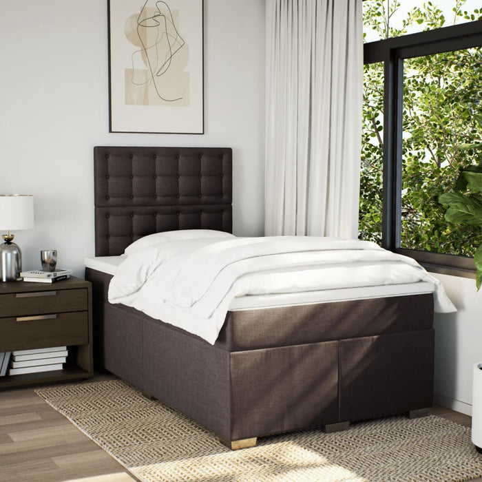 Pat box spring cu saltea, maro închis, 120x200 cm, textil - WALTI WALTI