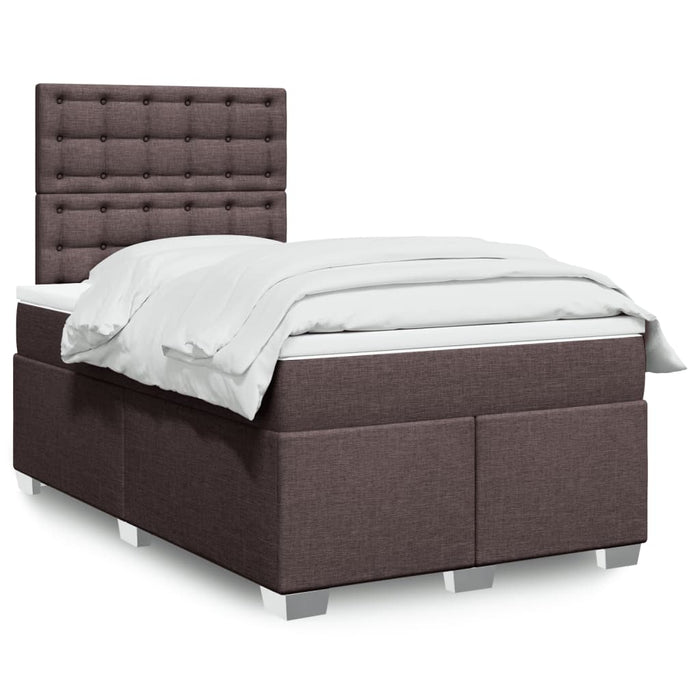 Pat box spring cu saltea, maro închis, 120x200 cm, textil - WALTI WALTI
