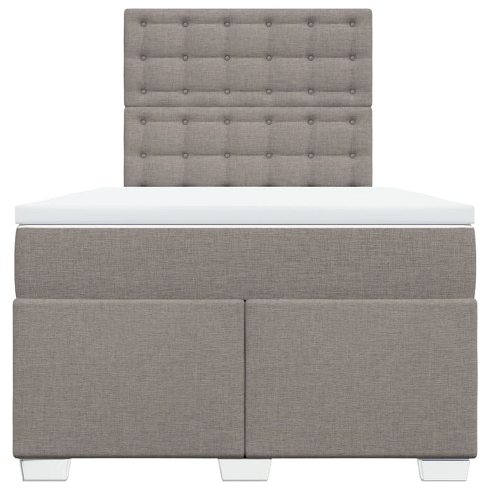 Pat box spring cu saltea, gri taupe, 120x200 cm, textil WALTI