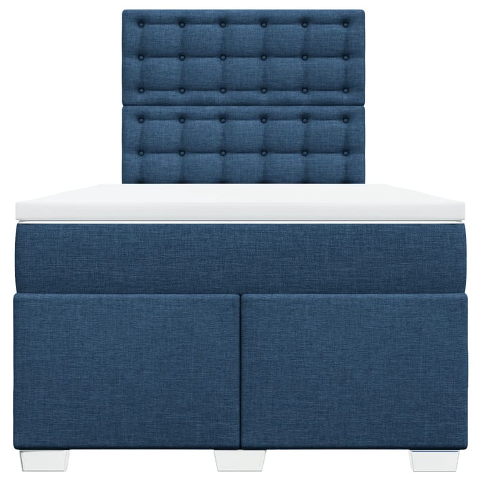 Pat box spring cu saltea, albastru, 120x200 cm, textil - WALTI WALTI