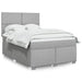 Pat box spring cu saltea, gri deschis, 140x190 cm, textil - WALTI WALTI