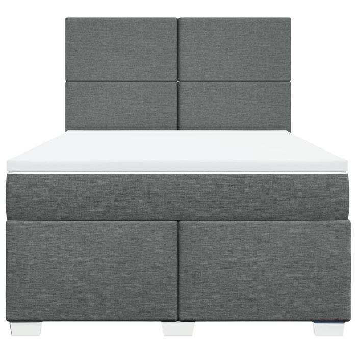 Pat box spring cu saltea, gri închis, 140x190 cm, textil - WALTI WALTI