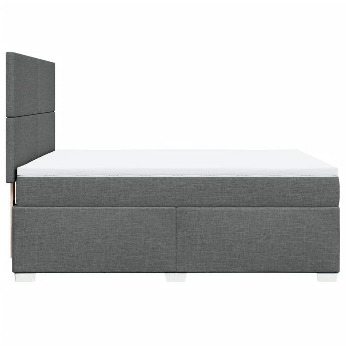 Pat box spring cu saltea, gri închis, 140x190 cm, textil - WALTI WALTI