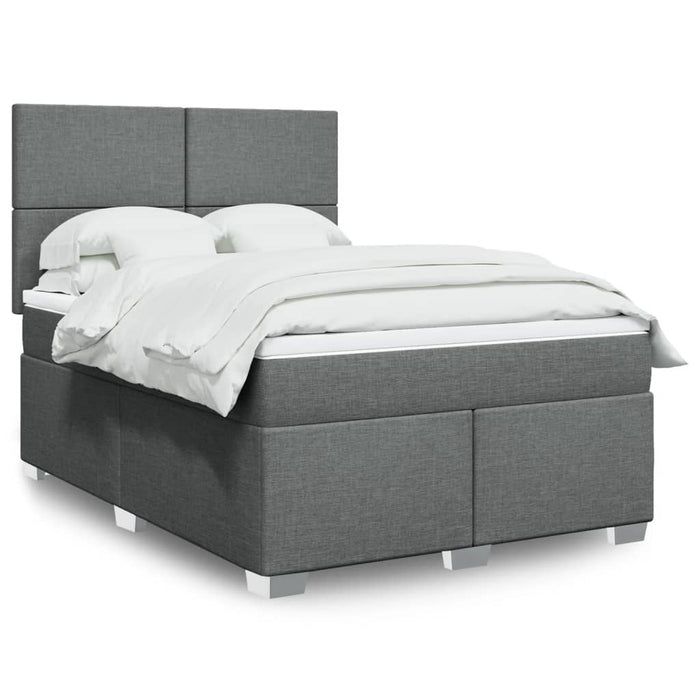 Pat box spring cu saltea, gri închis, 140x190 cm, textil - WALTI WALTI