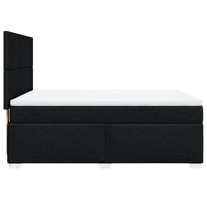 Pat box spring cu saltea, negru, 140x190 cm, textil - WALTI WALTI