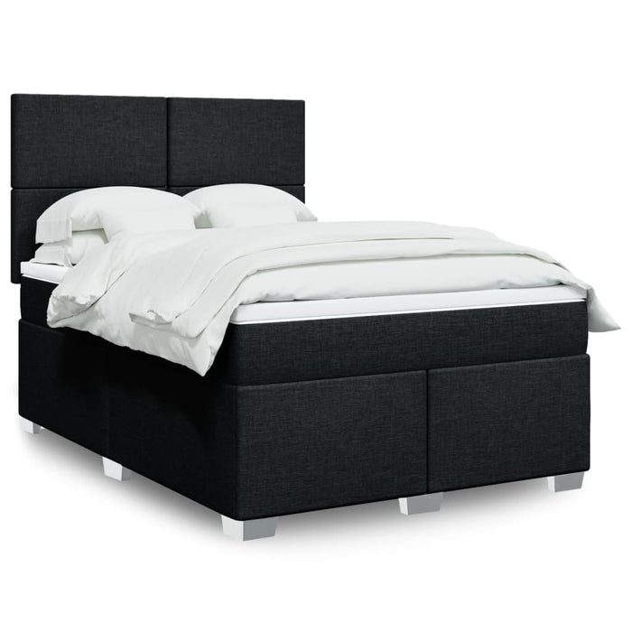 Pat box spring cu saltea, negru, 140x190 cm, textil - WALTI WALTI