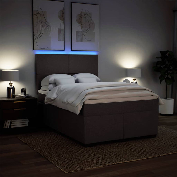 Pat box spring cu saltea, maro închis, 140x200 cm, textil - WALTI WALTI
