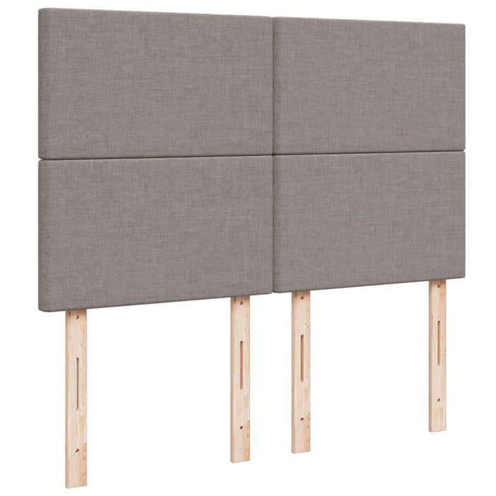 Pat box spring cu saltea, gri taupe, 140x200 cm, textil WALTI