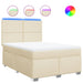 Pat box spring cu saltea, crem, 140x200 cm, textil - WALTI WALTI