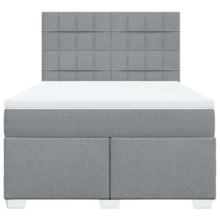 Pat box spring cu saltea, gri deschis, 140x190 cm, textil - WALTI WALTI