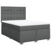 Pat box spring cu saltea, gri închis, 140x190 cm, textil - WALTI WALTI
