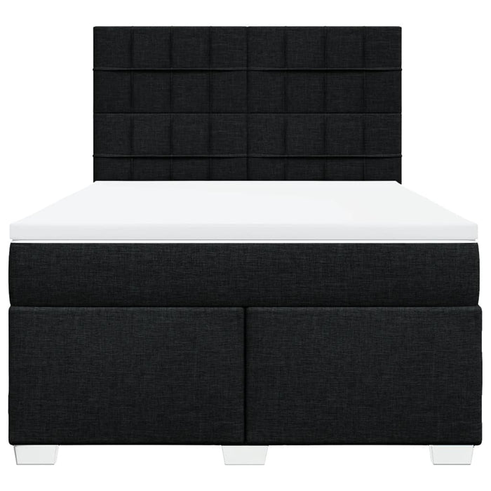 Pat box spring cu saltea, negru, 140x190 cm, textil - WALTI WALTI