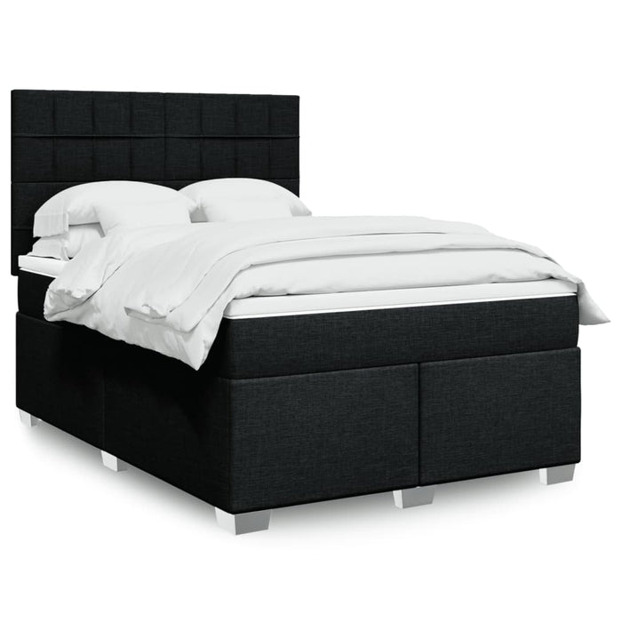 Pat box spring cu saltea, negru, 140x190 cm, textil - WALTI WALTI