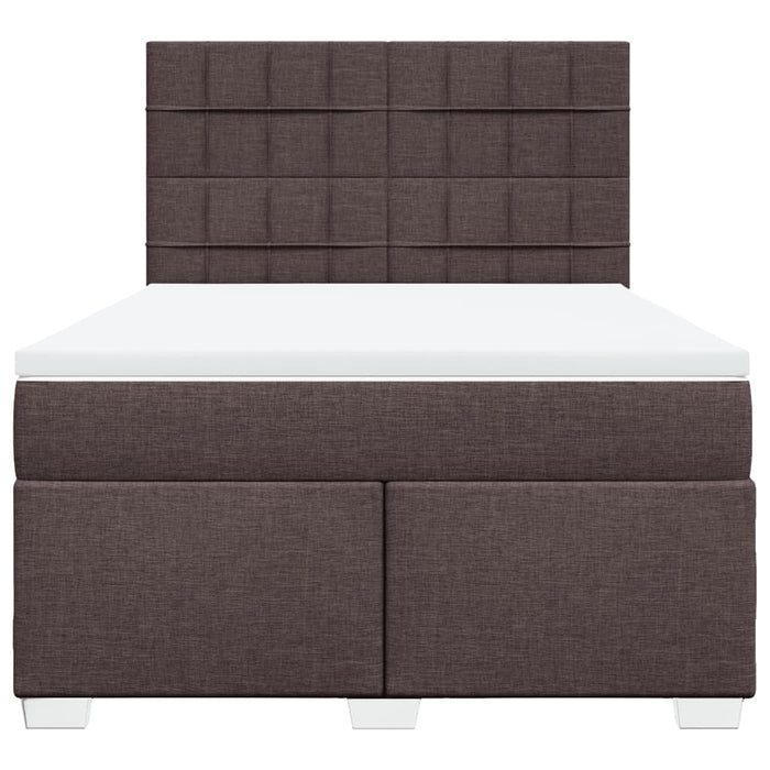 Pat box spring cu saltea, maro închis, 140x200 cm, textil - WALTI WALTI