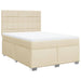 Pat box spring cu saltea, crem, 140x200 cm, textil - WALTI WALTI