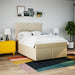 Pat box spring cu saltea, crem, 140x200 cm, textil - WALTI WALTI