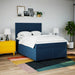 Pat box spring cu saltea, albastru, 140x200 cm, textil - WALTI WALTI
