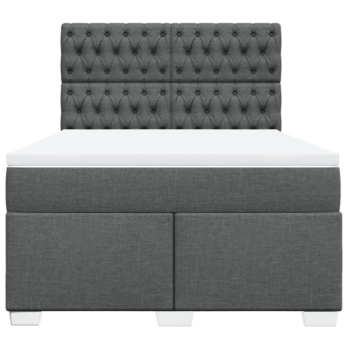 Pat box spring cu saltea, gri închis, 140x190 cm, textil - WALTI WALTI