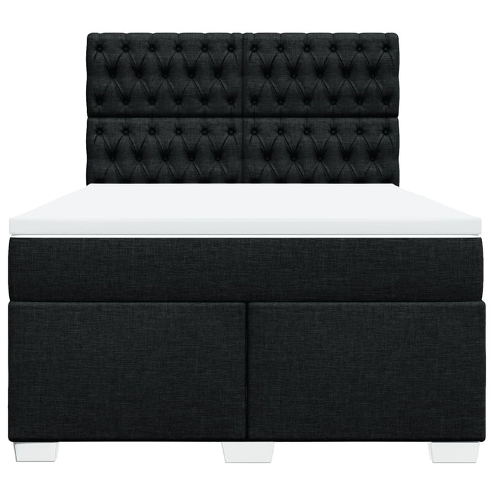 Pat box spring cu saltea, negru, 140x190 cm, textil - WALTI WALTI
