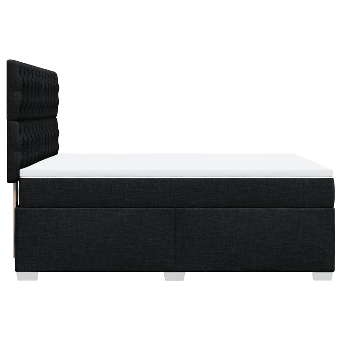 Pat box spring cu saltea, negru, 140x190 cm, textil - WALTI WALTI