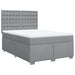 Pat box spring cu saltea, gri deschis, 140x190 cm, textil - WALTI WALTI