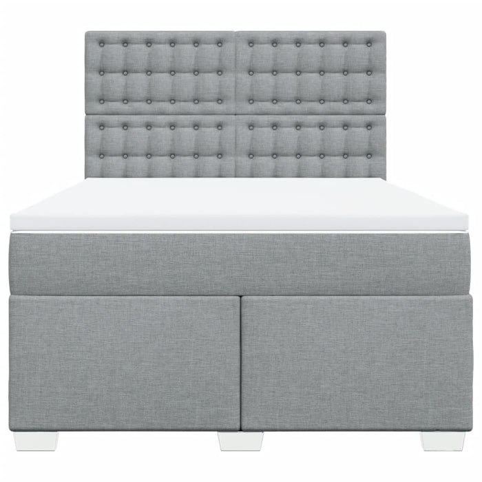 Pat box spring cu saltea, gri deschis, 140x190 cm, textil - WALTI WALTI